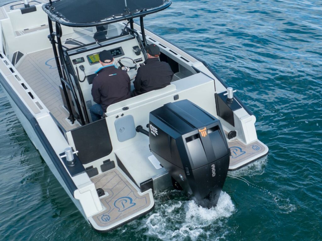 DJI 0302 OXE300 Outboard motor powering Paspaley custom boat