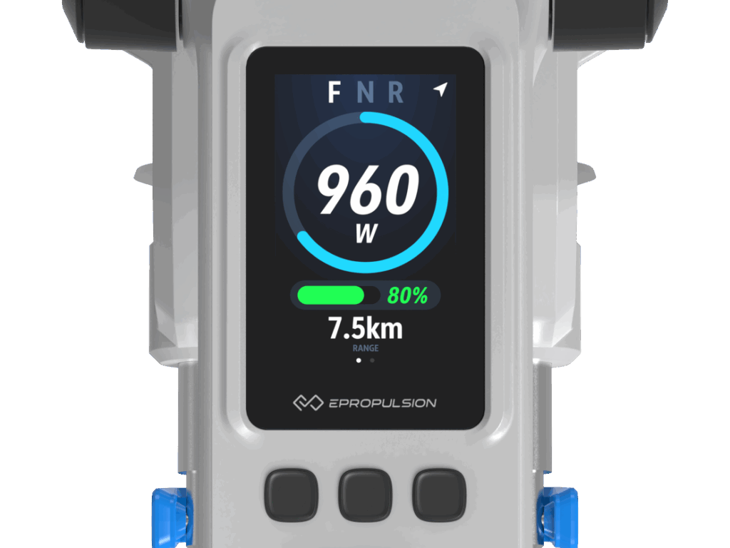 ePropulsion Spirit 2 electric outboard screen